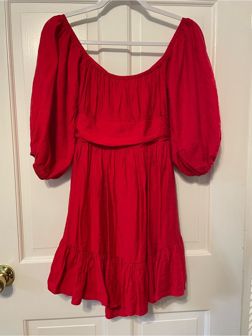 Red Mini Ruffle Dress - Picture 4 of 6
